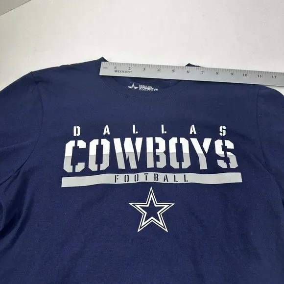 Dallas Cowboys Youth Large 16-18 Tee Shirt Short Sleeve Blue New With Tags - Picture 8 of 13